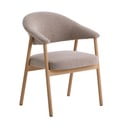 Béžové jedálenské kreslá v súprave s podrúčkami 2 ks z dubového dreva Elk – Unique Furniture