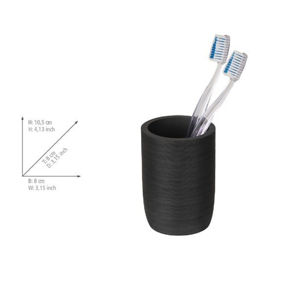 Čierny téglik na zubné kefky z polyresínu Altavalle – Wenko-image-4