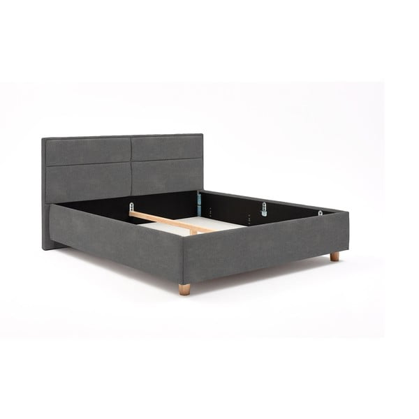 Svetlosivá dvojlôžková posteľ s úložným priestorom PreSpánok Grace, 160 x 200 cm-image-2