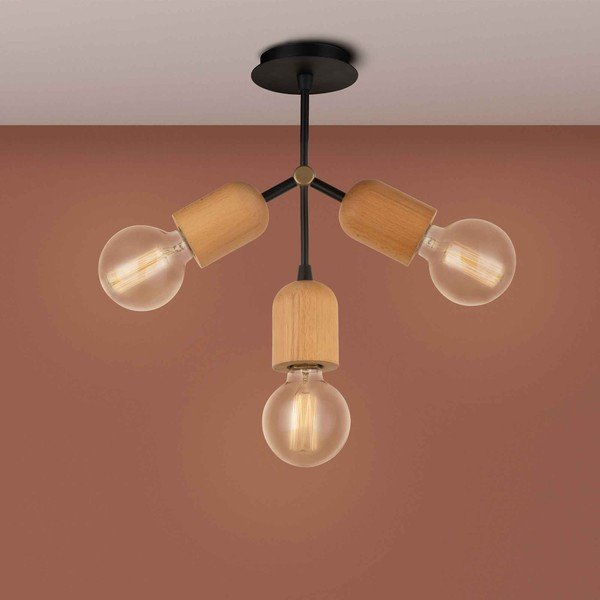 Závesné svietidlo v čierno-prírodnej farbe Dna – Squid Lighting-image-1