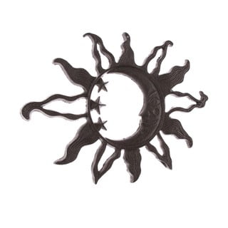 Čierna vonkajšia liatinová nástenná dekorácia Dakls Sun