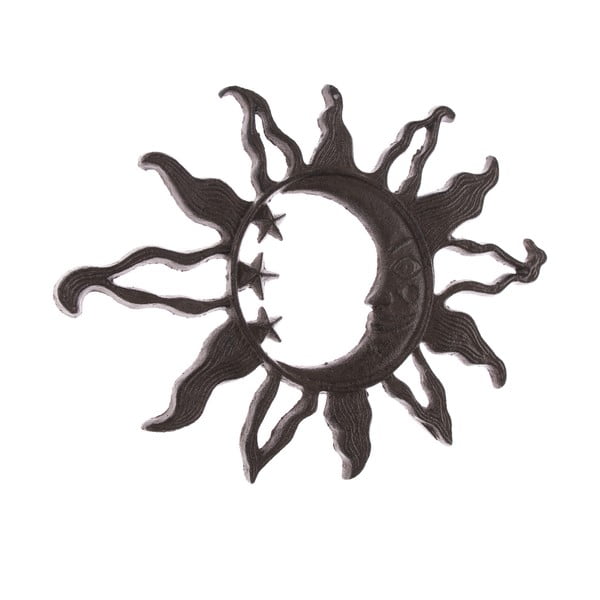 Čierna vonkajšia liatinová nástenná dekorácia Dakls Sun