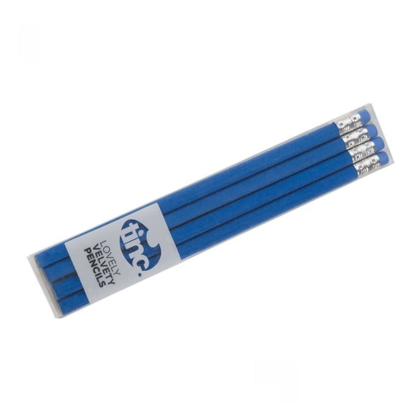 Sada 4 modrých zamatových ceruziek TINC Lovely