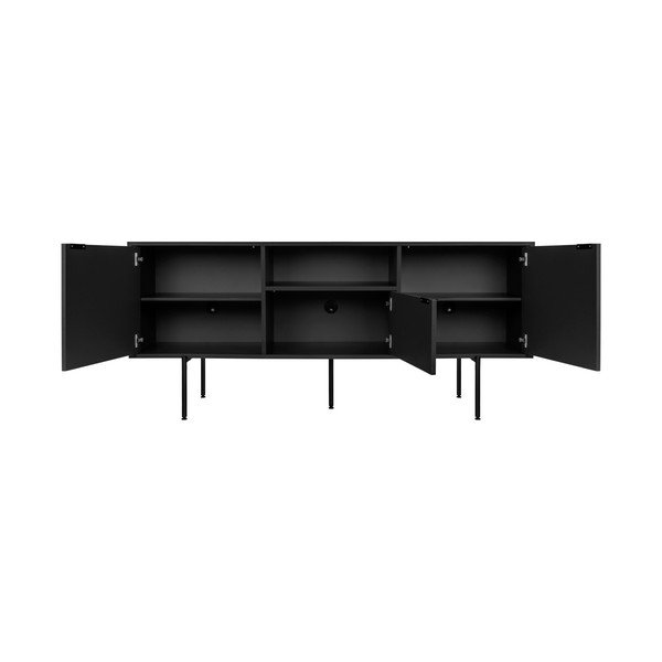 Čierny TV stolík 180x79x50 cm Bau – noo.ma-image-3