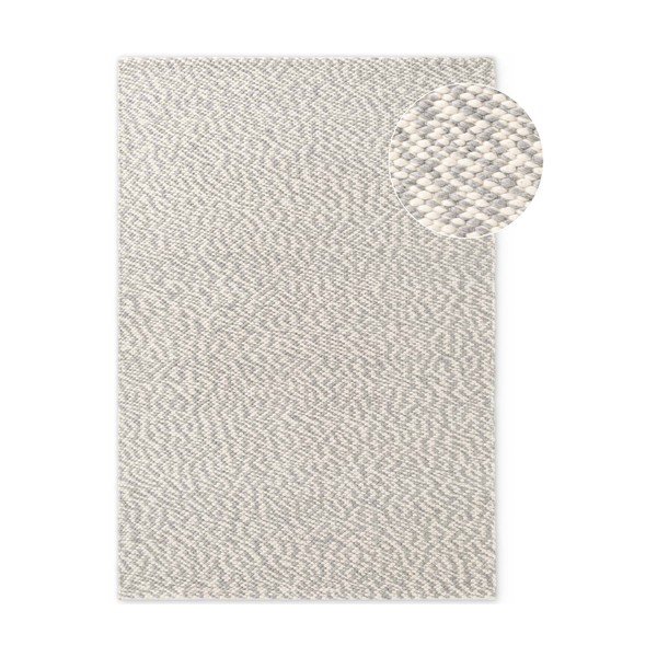 Svetlosivý/krémový ručne tkaný vlnený koberec 140x200 cm Lyon Beans – Elle Decoration