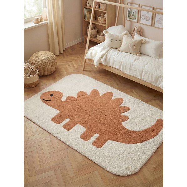 Oranžový/krémovobiely prateľný/ručne tkaný bavlnený detský koberec 140x200 cm Snuggle Doro – Hanse Home-image-1