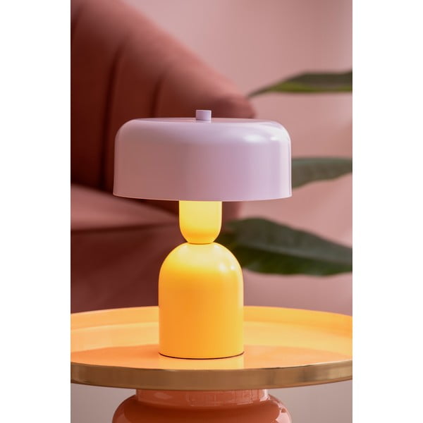 Žltá/fialová stolová lampa (výška  24 cm) Double Funky – Leitmotiv-image-1