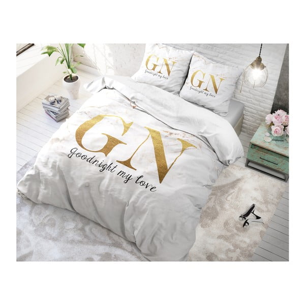 Bavlnené obliečky na jednolôžko Sleeptime Good Night, 140 × 220 cm