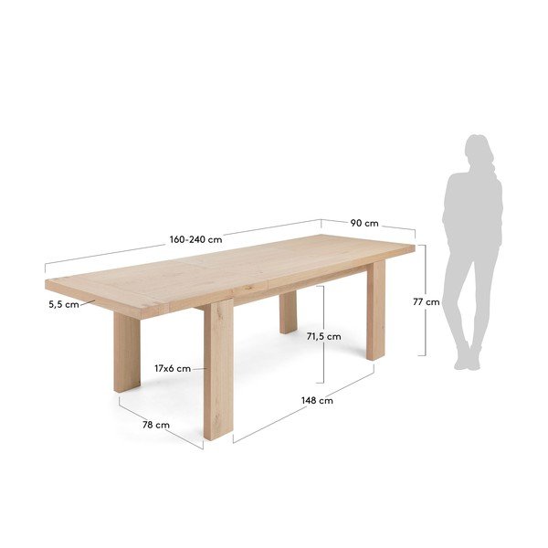 Rozkladací jedálenský stôl La Forma Dobry, dĺžka 160-240 cm-image-1