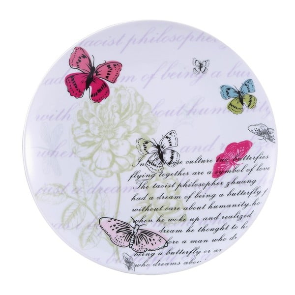 Porcelánový tanier Bergner Pink Butterfly, 27 cm
