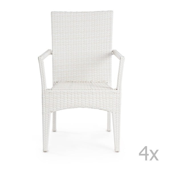 Sada 4 bielych stoličiek Bizzotto Gardenia
