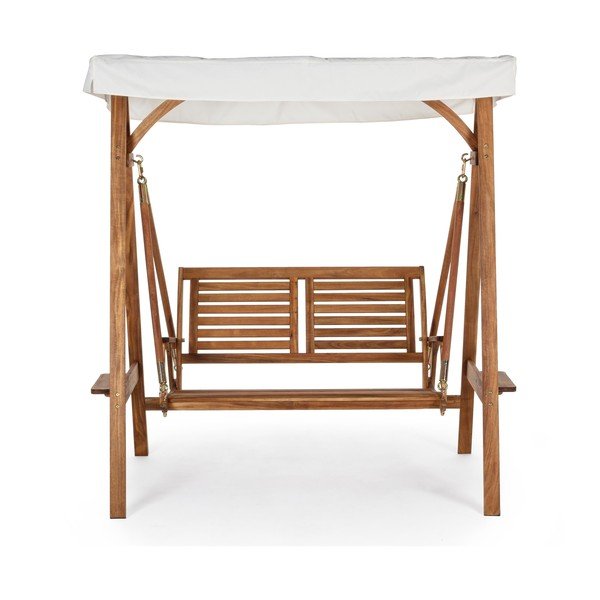 Drevená záhradná hojdačka v prírodnej farbe Noemi – Bizzotto