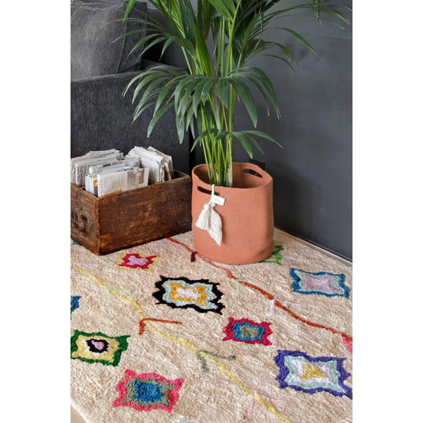 Krémový prateľný ručne tkaný bavlnený koberec 170x240 cm Kaarol – Lorena Canals-image-3