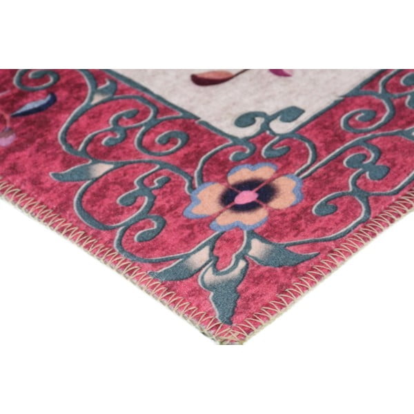 Červeno-krémový prateľný koberec 150x80 cm - Vitaus-image-2