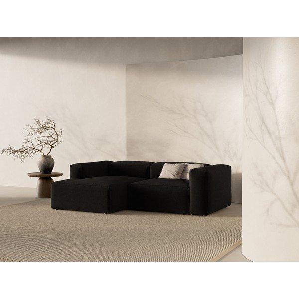 Čierna rohová pohovka (ľavý roh/s leňoškou) Bergamo – Cosmopolitan Design-image-1