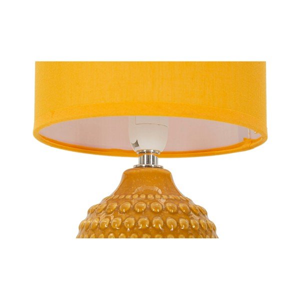 Keramická stolová lampa v horčicovej farbe s textilným tienidlom (výška  30,5 cm) Points – Mauro Ferretti-image-4