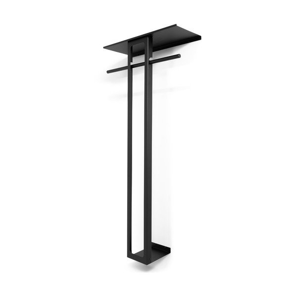 Čierny oceľový nástenný vešiak s poličkou 70 cm Luno Large – Spinder Design