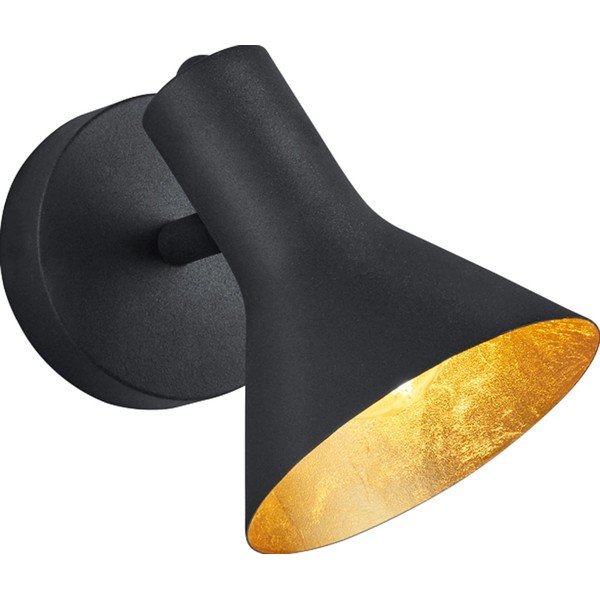 Čierne kovové nástenné svietidlo ø 11 cm Nina – Reality