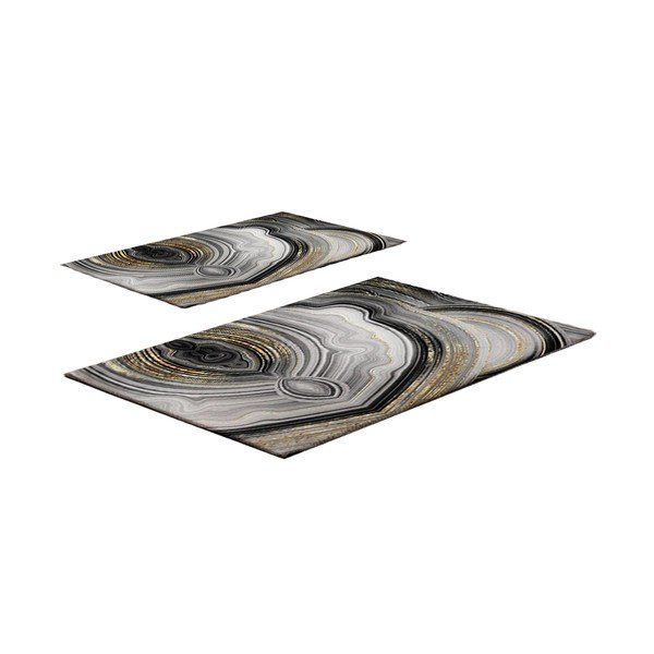 Sivé/v zlatej farbe kúpeľňové predložky v súprave 2 ks 60x100 cm CT – Foutastic