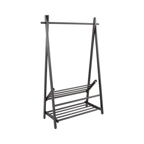 Čierny stojan na oblečenie z borovicového dreva 100x150x41 cm Cole – Jotex