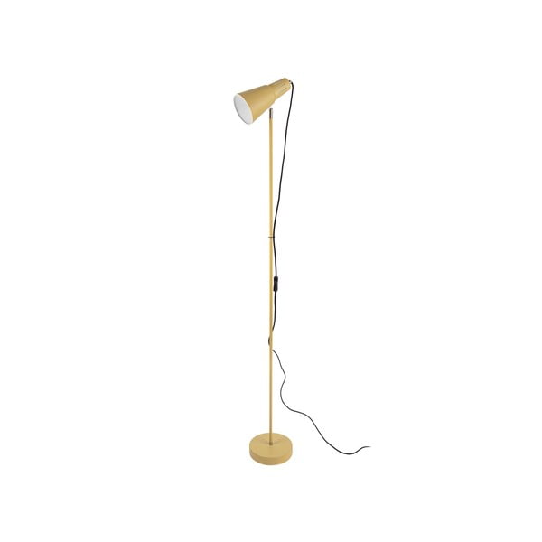 Horčicovožltá stojacia lampa Leitmotiv Mini Cone, výška 147,5 cm