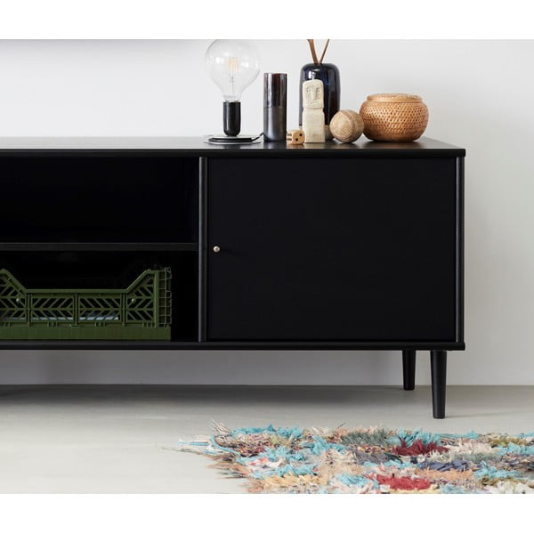 Čierna TV komoda s kovovými nohami Mistral 233-image-1