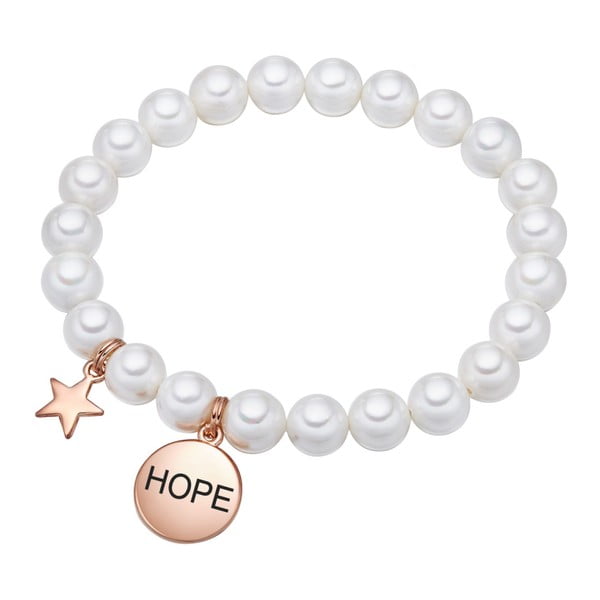 Biely perlový náramok Pearls of London Hope, dĺžka 19 cm