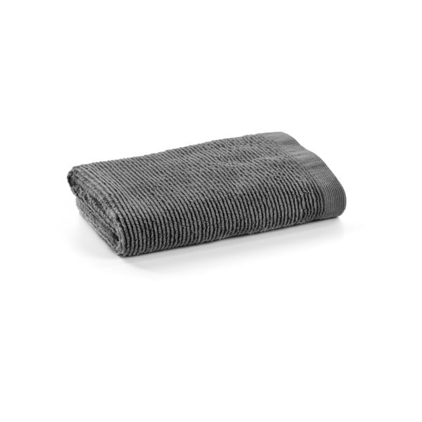 Tmavosivý bavlnený uterák Kave Home Miekki, 50 x 100 cm