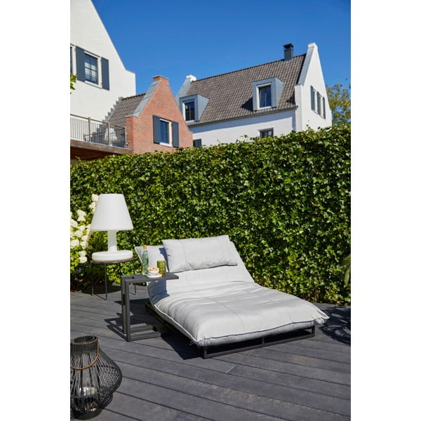 Svetlosivé kovovo-polstrované záhradné ležadlo Emma – Hartman-image-1