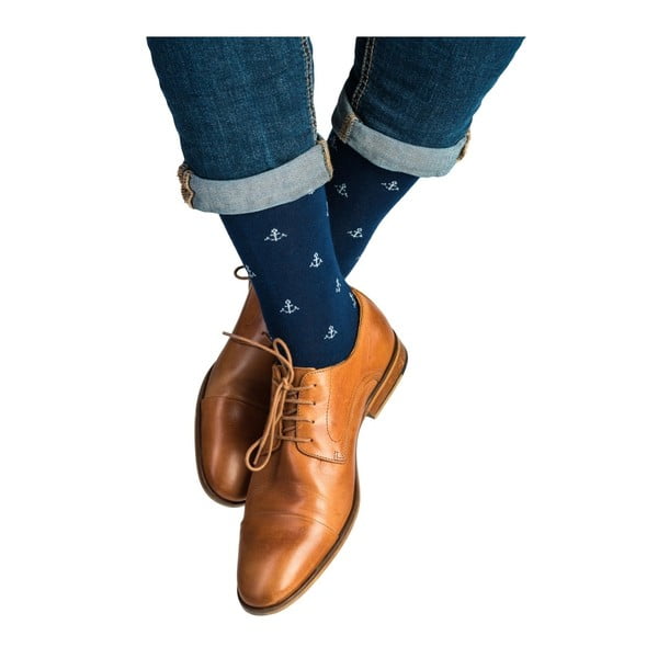 Unisex ponožky Funky Steps Anchor Blue, veľkosť 39/45