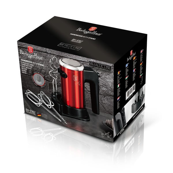 Ručný šľahač Burgundy Metallic Line - BerlingerHaus-image-2