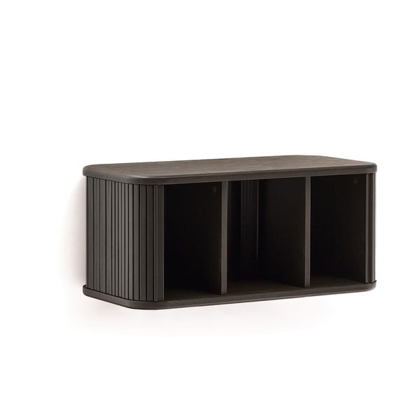 Tmavohnedá závesná skrinka pod umývadlo v dekore jaseňa 90x40 cm Mailen – Kave Home-image-2