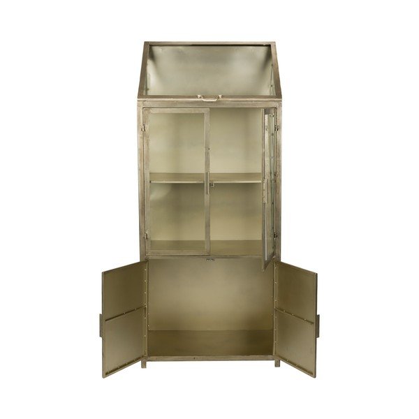 Sivá kovová vitrína 64x151x35 cm Monviso – Dutchbone-image-3