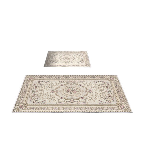 Hnedo-béžové kúpeľňové predložky v súprave 2 ks 60x100 cm – Foutastic