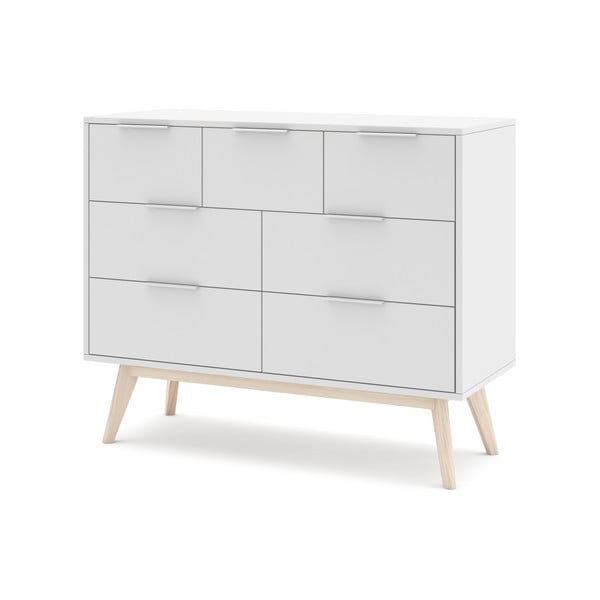 Biela nízka komoda 120x83 cm Campus – Marckeric-image-2