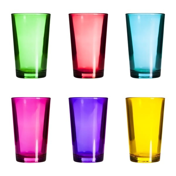 Sada 6 farebných pohárov Yakamoz