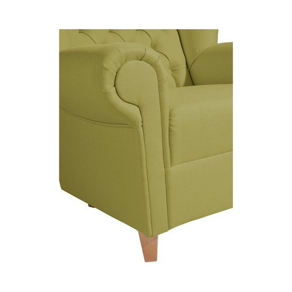Zelené kreslo ušiak z imitácie kože Max Winzer Vary Leather-image-3