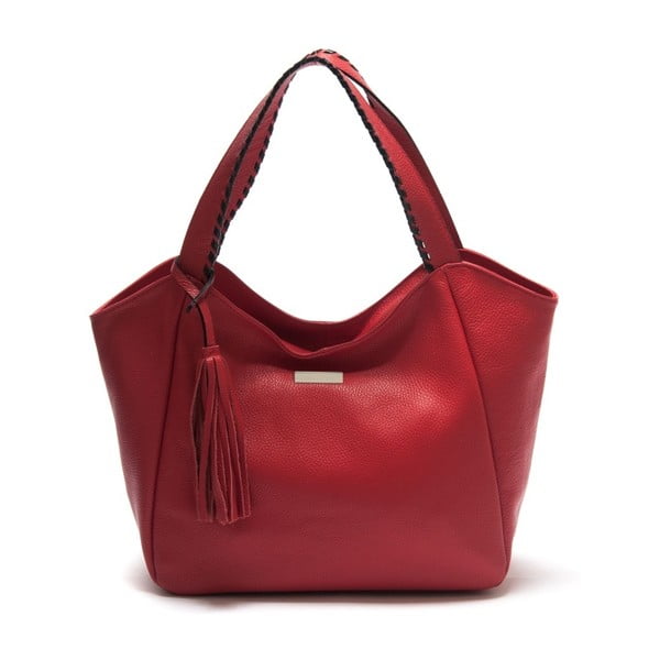 Červená kožená kabelka Isabella Rhea Hottonia