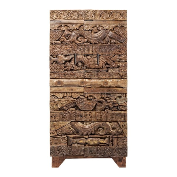 Hnedá drevená skriňa Kare Design Shanti Surprise Puzzle, 85 × 180 cm
