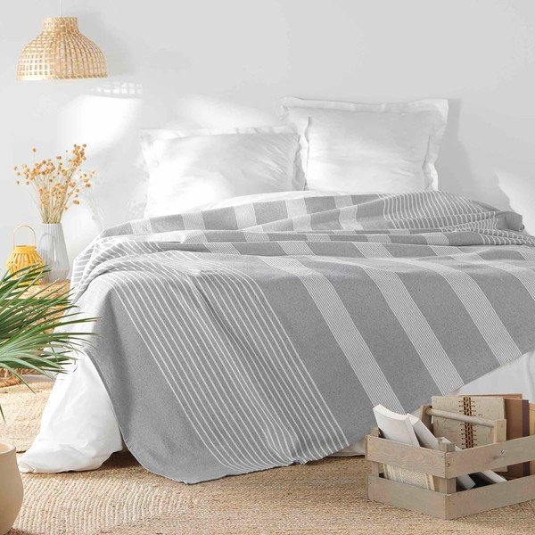 Sivý pléd 220x240 cm Adele – douceur d'intérieur-image-1