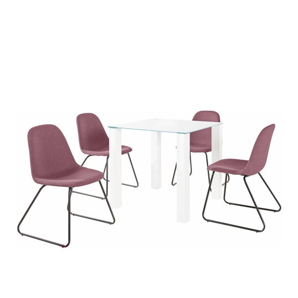 Sada stola a 4 ružových stoličiek Støraa Dante Colombo