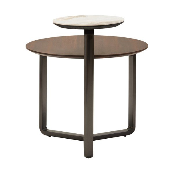 Hnedý okrúhly konferenčný stolík z eukalyptového dreva 55x67 cm Imperia – Premier Housewares-image-3