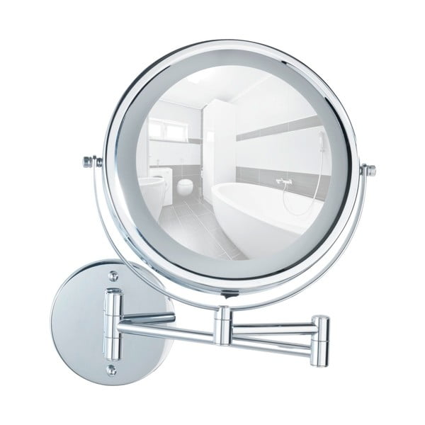 Kozmetické zrkadlo s osvetlením/zväčšovacie (5x) ø 17,5 cm Power-Loc Lumi – Wenko-image-3