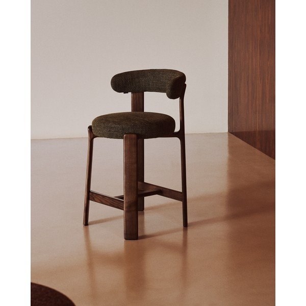 Zelená/v tmavo prírodnej farbe barová stolička z jaseňového dreva (výška sedadla 65 cm) Granite – Kave Home-image-1