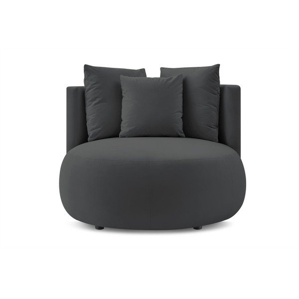 Tmavosivé zamatové kreslo Cesar – Bobochic Paris-image-3