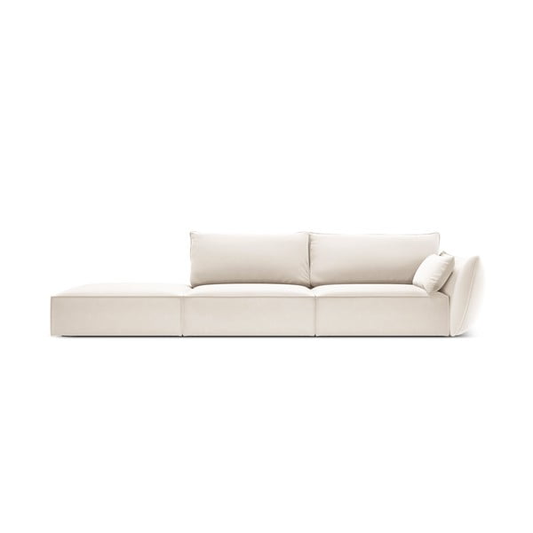 Béžová zamatová pohovka pravý roh 264 cm Vanda – Mazzini Sofas