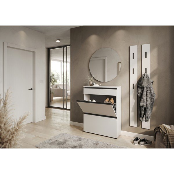 Krémová skrinka na topánky 80x107x29 cm Baldone – Germania-image-1