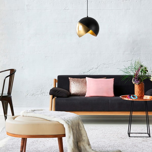 Závesné svietidlo v čierno-bronzovej farbe s kovovým tienidlom ø 30 cm Pacman – Opviq lights-image-1