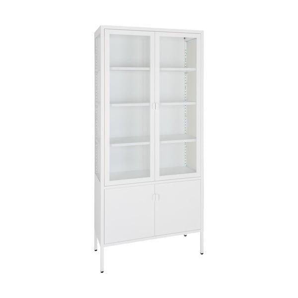 Biela kovová vitrína 80x180 cm Brisbane – House Nordic-image-1