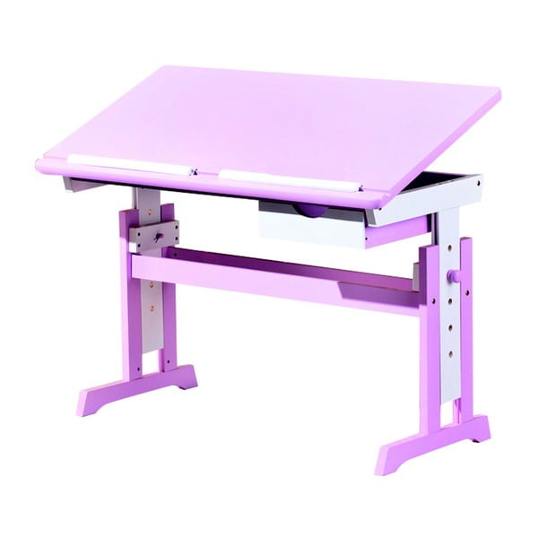 Ružový nastaviteľný písací stôl 13Casa Paint
